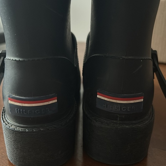 Tommy Hilfiger Black Buckle Rain Boots - Picture 12 of 13